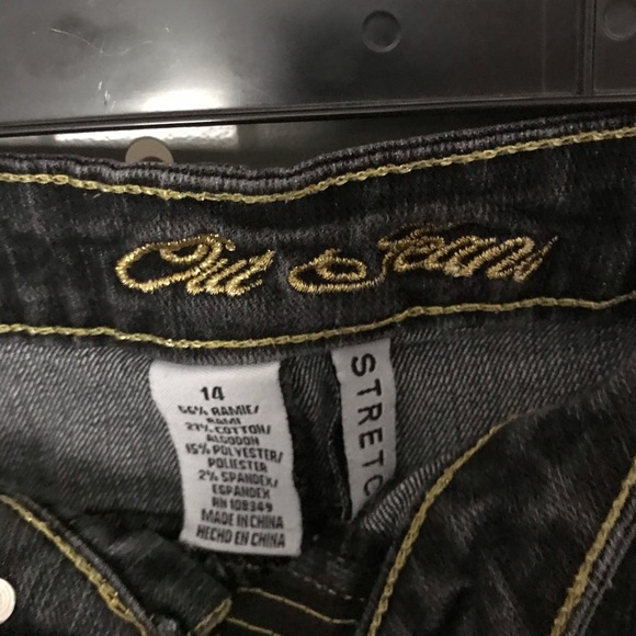 🌸 3/$20 Out Jeans Gray/Black Jeans Size 14 - Picture 2 of 4